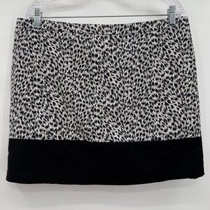 Michael Kors Plus Animal Print Black/White Lined Mini Skirt Women's 14